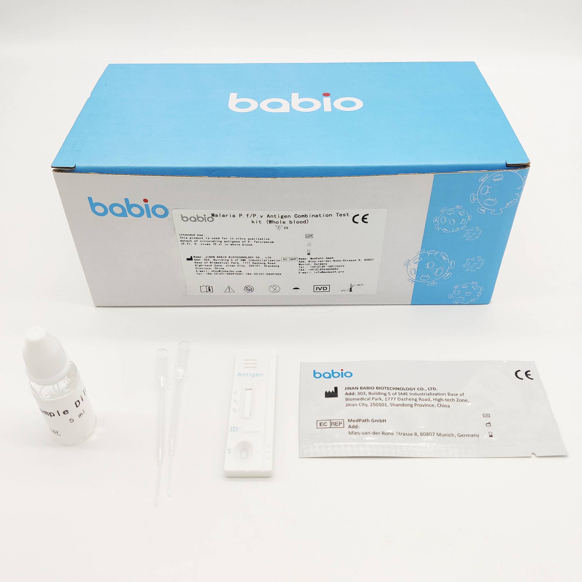 ຊຸດທົດສອບ Antigen Combination Malaria P.f/P.v (ເລືອດທັງໝົດ)